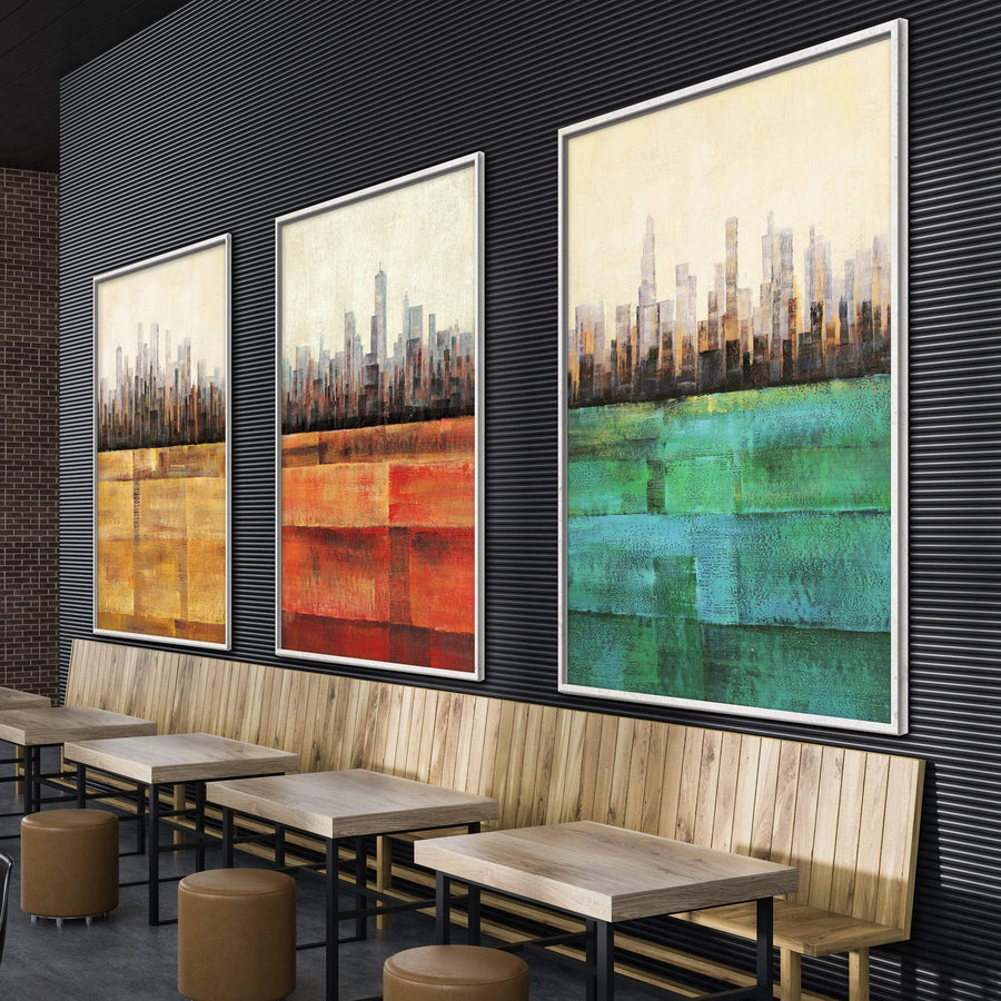 Primary Cities Canvas Art Clock Canvas