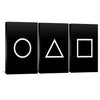 Primary Shapes Canvas Art Set of 3 / 30 x 45cm / Unframed Canvas Print Clock Canvas