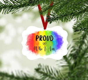 Proud Of Who I Am Ornament Christmas Ornament Victorian 10.8 x 8cm Clock Canvas