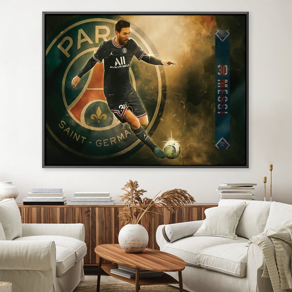 PSG Messi Canvas Art 45 x 30cm / Unframed Canvas Print Clock Canvas