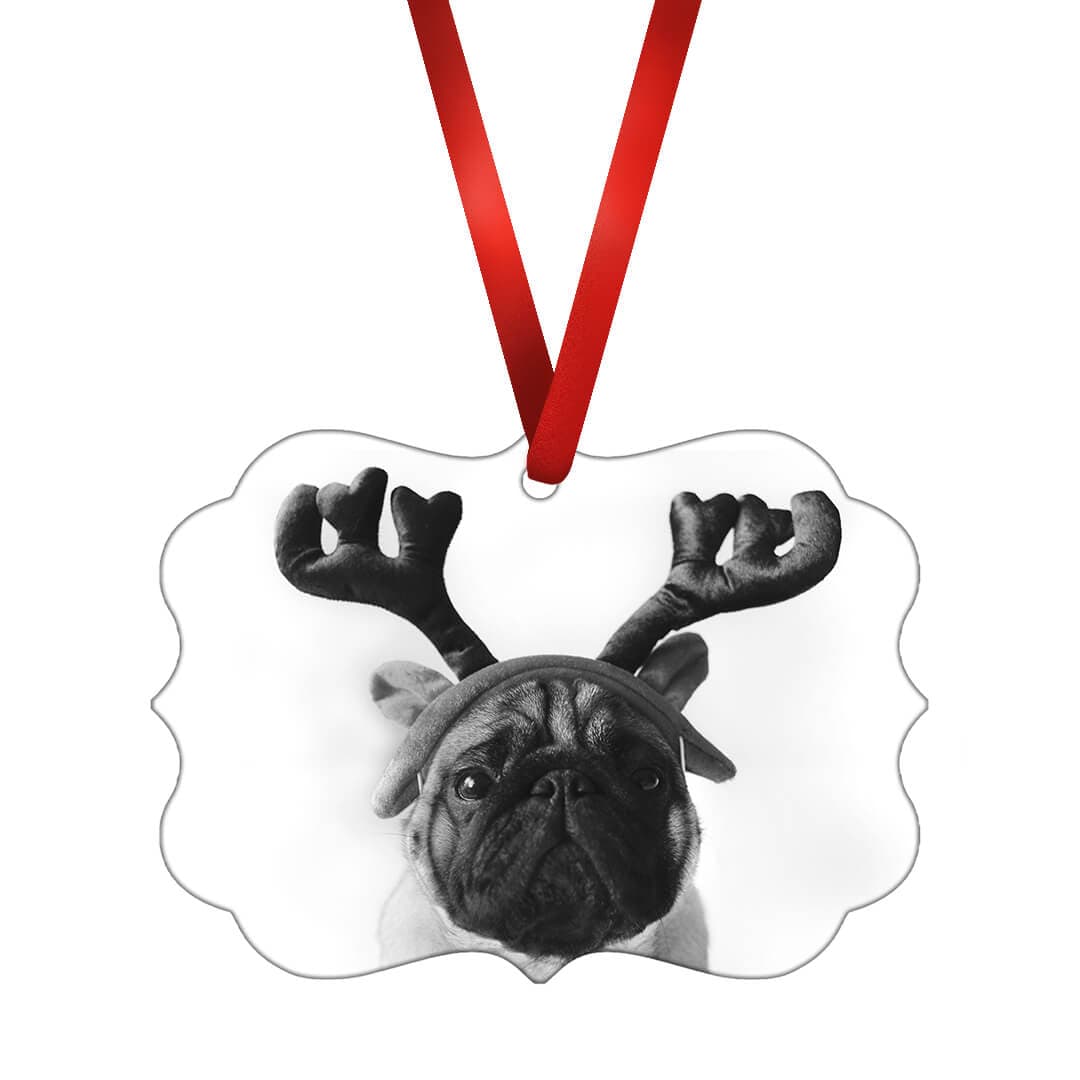 Pug Reindeer Ornament product thumbnail