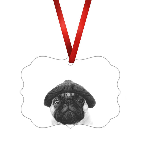 Pug Toque Ornament Christmas Ornament Victorian 10.8 x 8cm Clock Canvas