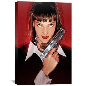 Pulp Fiction Mia Gun Canvas Art Clock Canvas