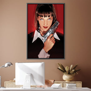 Pulp Fiction Mia Gun Canvas Art 30 x 45cm / Unframed Canvas Print Clock Canvas