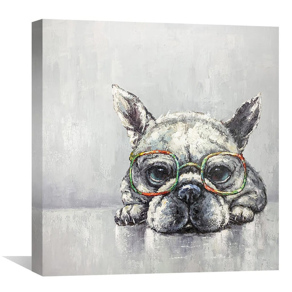Puppy Eyes Oil Painting Oil Clock Canvas