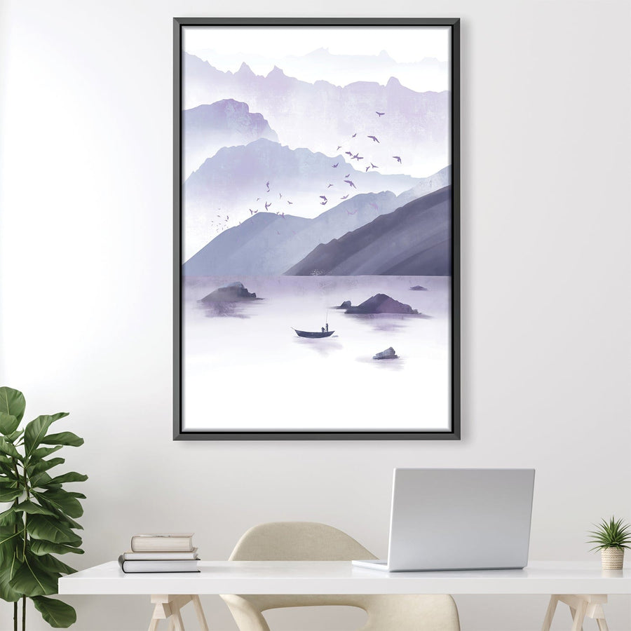 Purple Calm Canvas Art 30 x 45cm / Unframed Canvas Print Clock Canvas