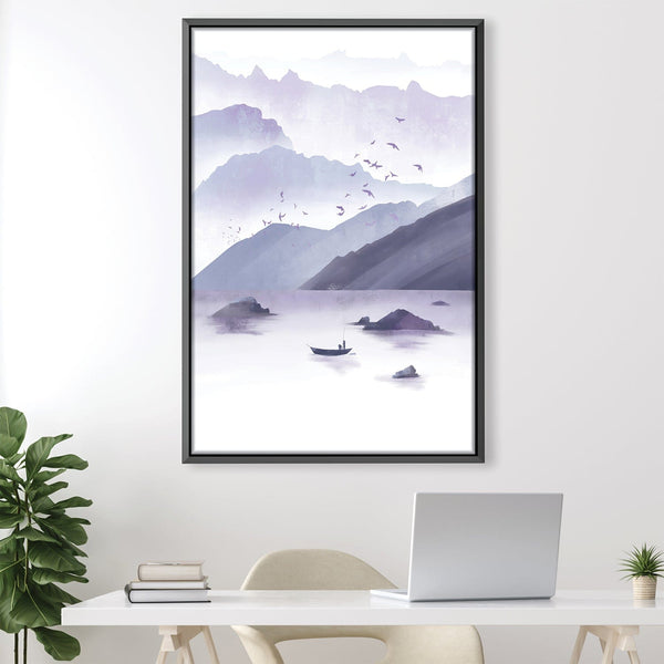 Purple Calm Canvas Art 30 x 45cm / Unframed Canvas Print Clock Canvas