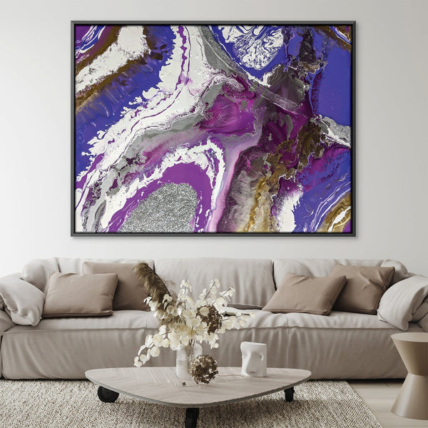 Purple Geode III Canvas Art 45 x 30cm / Unframed Canvas Print Clock Canvas