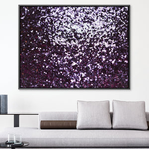 Purple Glitter Canvas Art 45 x 30cm / Unframed Canvas Print Clock Canvas