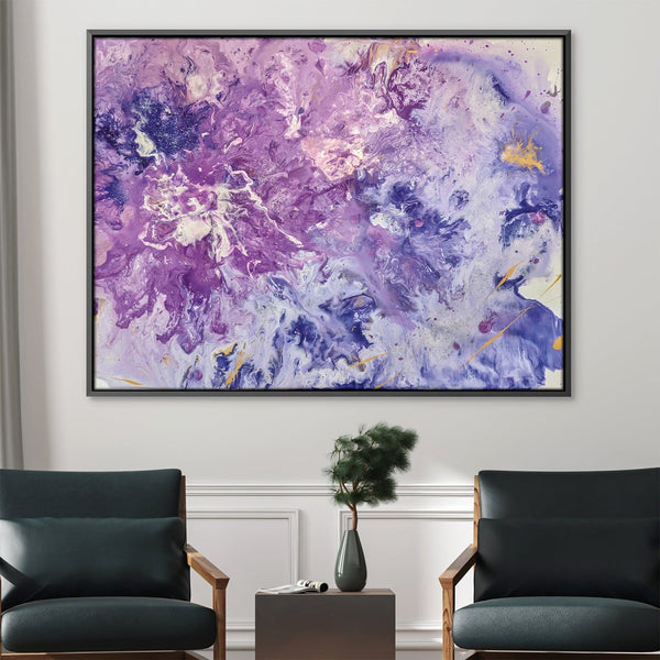 Purple Marble Canvas Art Clock Canvas