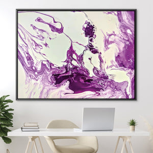 Purple Marble III Canvas Art 45 x 30cm / Unframed Canvas Print Clock Canvas