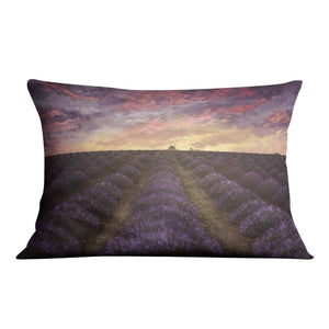 Purple Meadow Cushion Cushion 48 x 33cm Clock Canvas