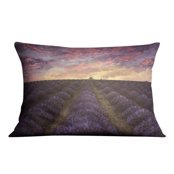 Purple Meadow Cushion Cushion Cushion Landscape Clock Canvas