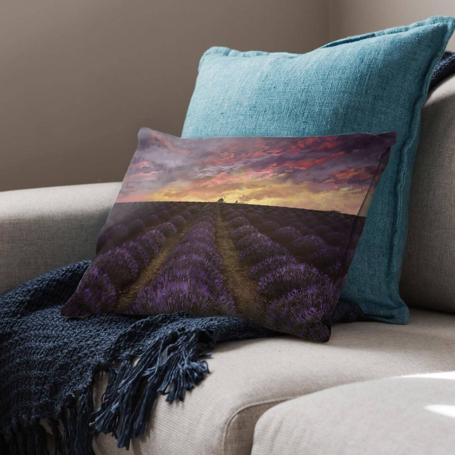 Purple Meadow Cushion Cushion Cushion Landscape Clock Canvas