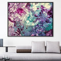 Purple Teal Melody Canvas Art 45 x 30cm / Unframed Canvas Print Clock Canvas