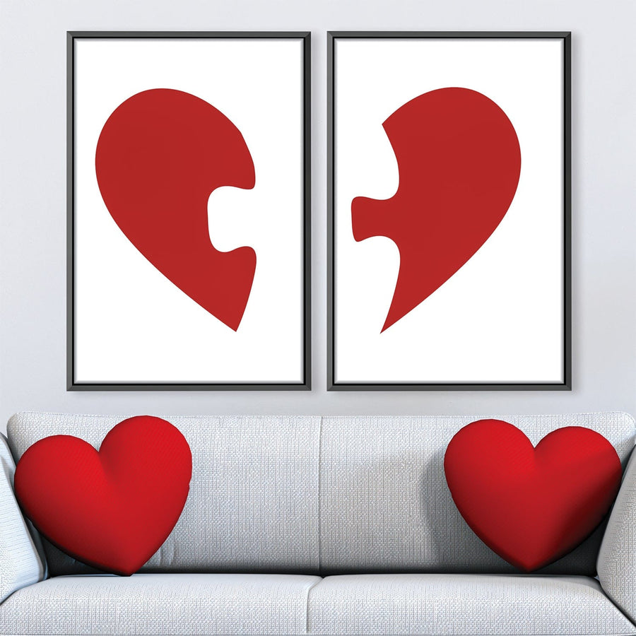 Puzzle Heart Canvas Art Clock Canvas
