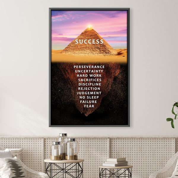 Pyramid of Success Canvas Art Clock Canvas