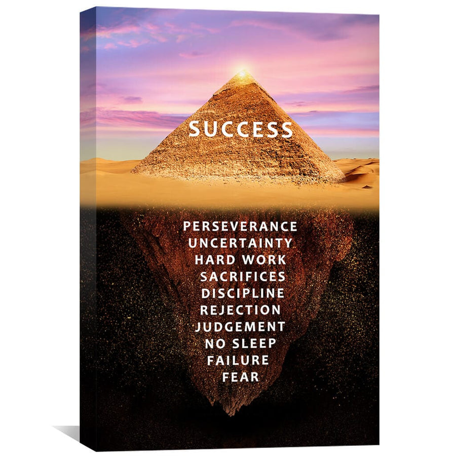 Pyramid of Success Canvas Art 30 x 45cm / Standard Gallery Wrap Clock Canvas