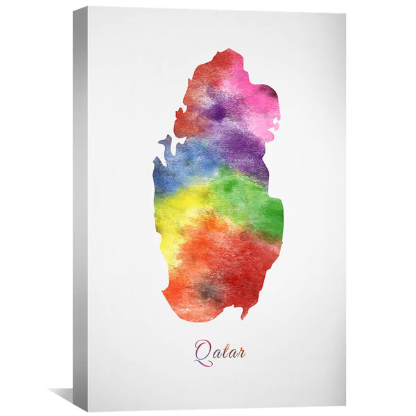Qatar Rainbow Canvas Art 30 x 45cm / Unframed Canvas Print Clock Canvas