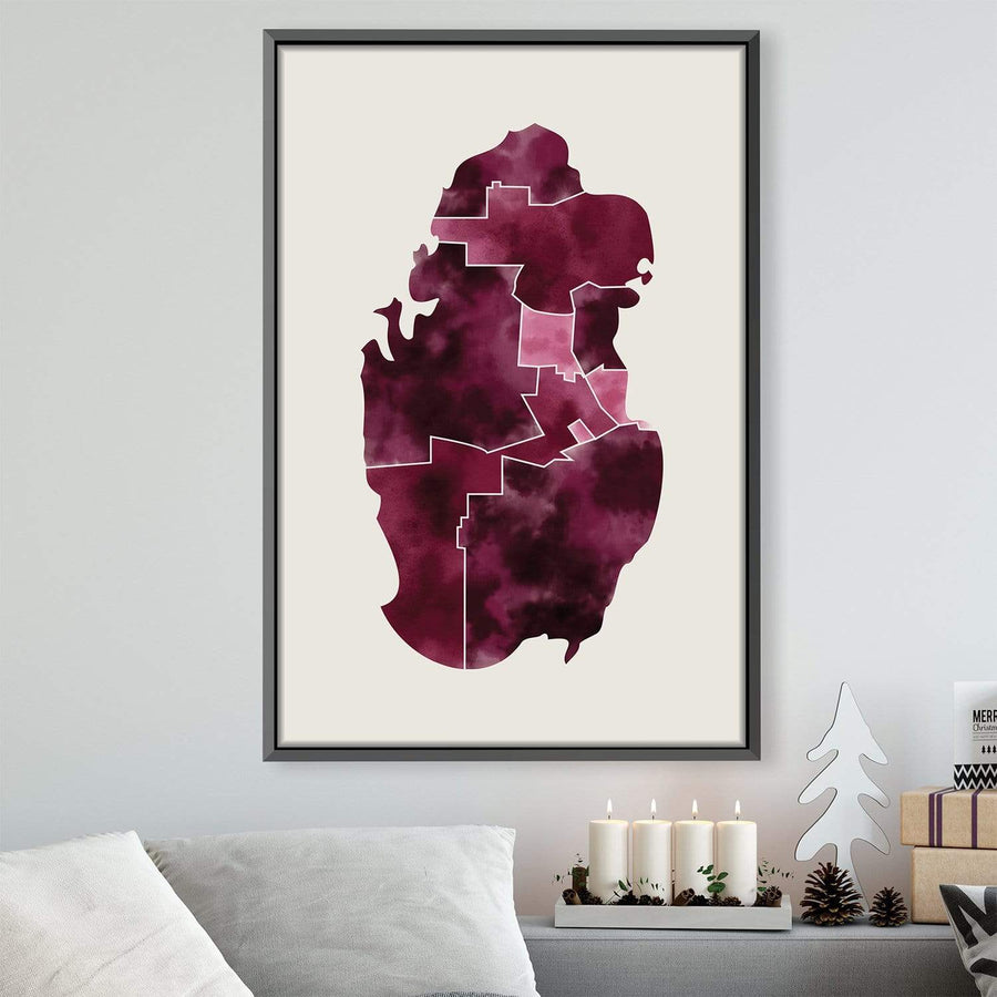 Qatar Watercolor Canvas Art Clock Canvas