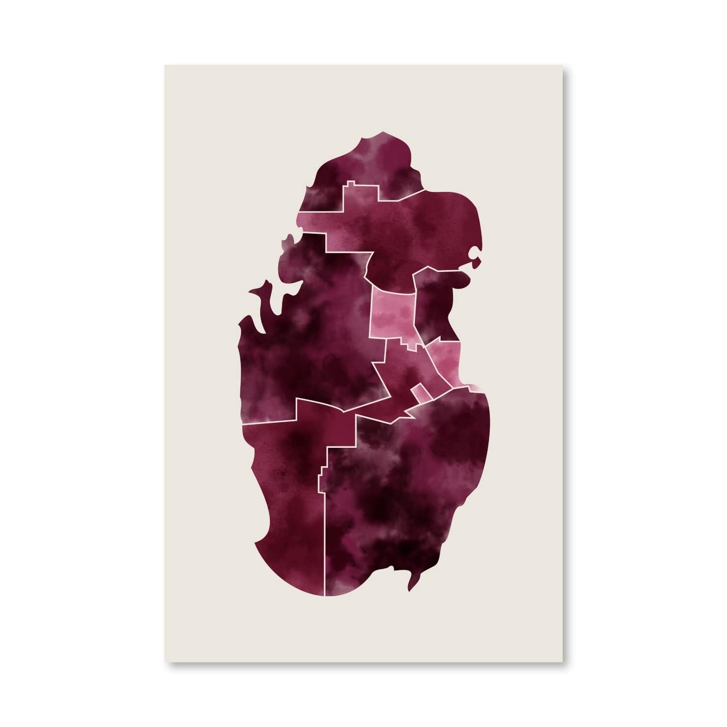 Qatar Watercolor Canvas Art Clock Canvas