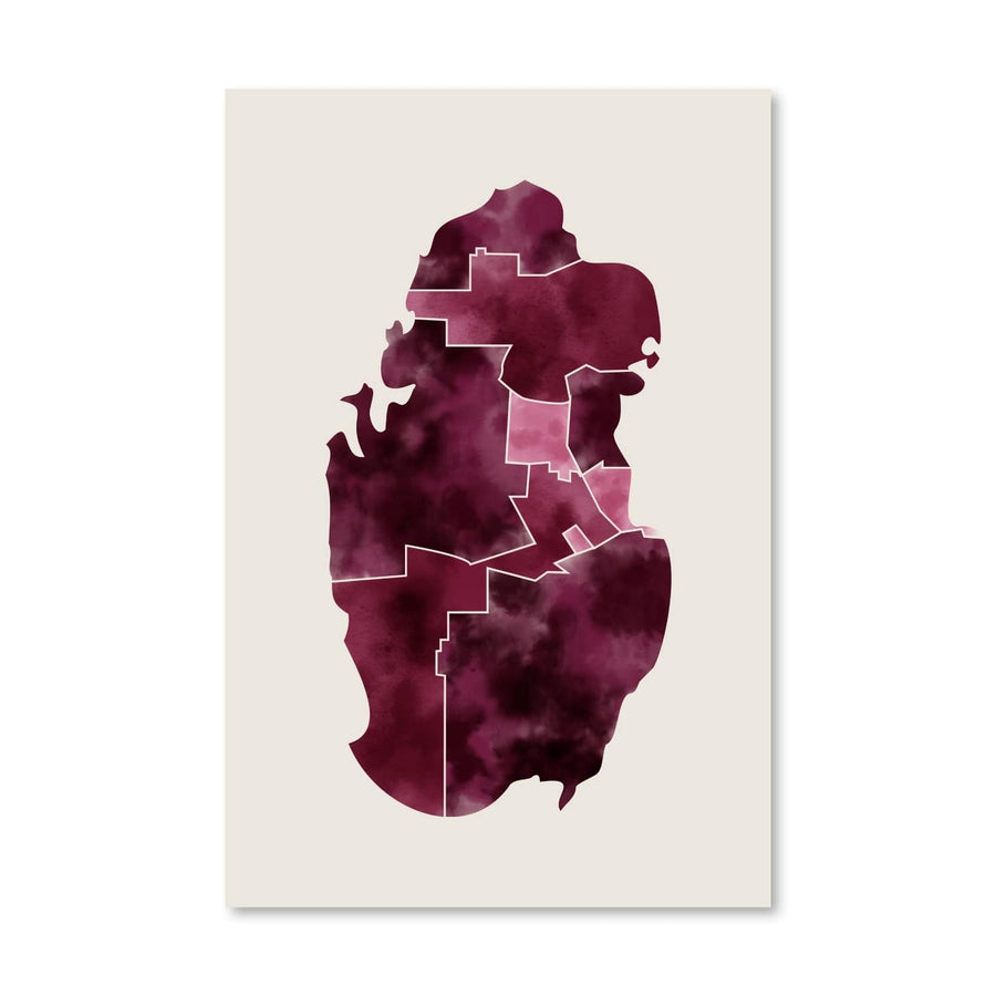 Qatar Watercolor Canvas Art Clock Canvas