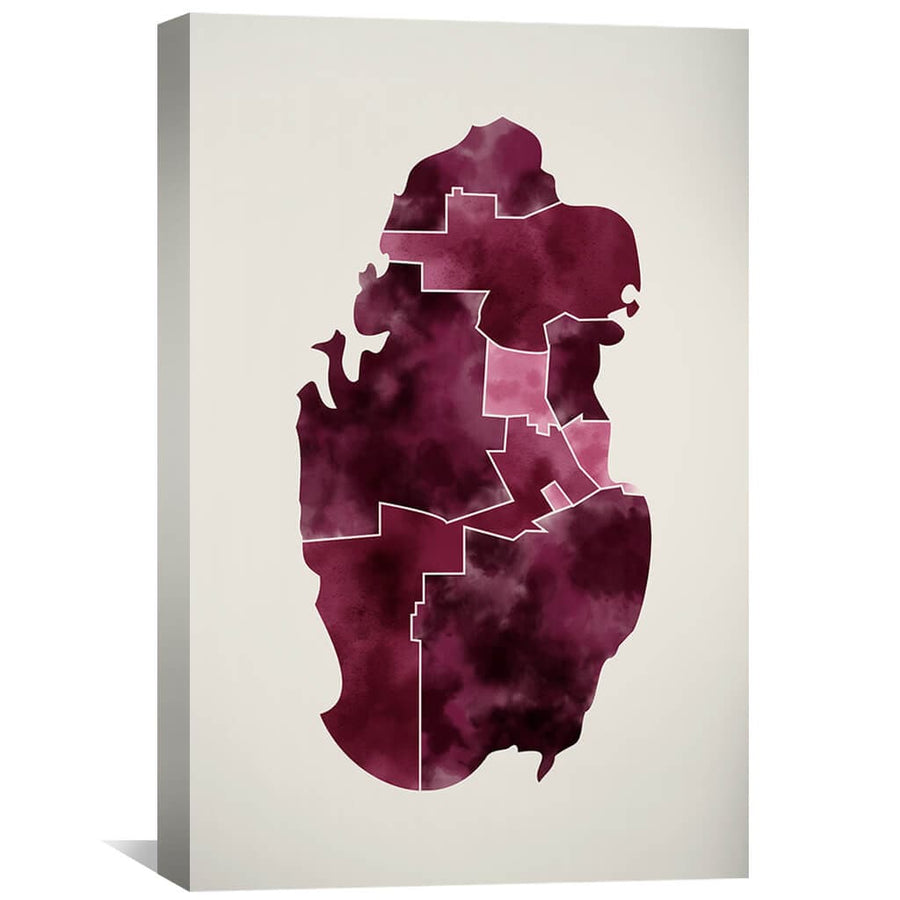 Qatar Watercolor Canvas Art 30 x 45cm / Unframed Canvas Print Clock Canvas