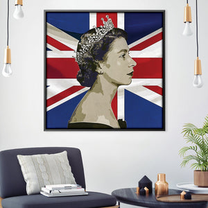 Queen Elizabeth Canvas Art 30 x 30cm / Unframed Canvas Print Clock Canvas