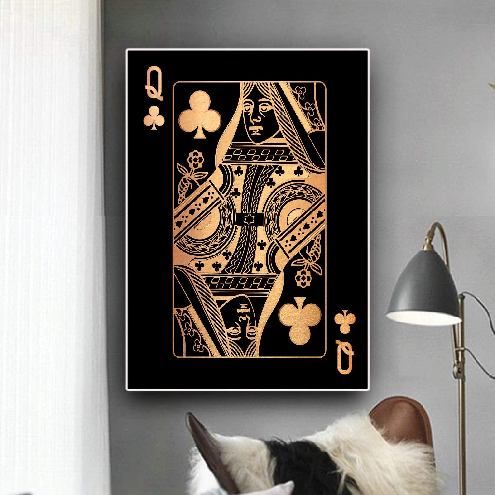 Queen of Clubs - Gold Canvas product thumbnail