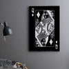 Queen of Diamonds - Silver Clock Canvas
