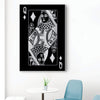 Queen of Diamonds - Silver Clock Canvas