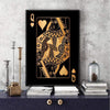 Queen of Hearts - Gold Clock Canvas