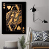 Queen of Hearts - Gold Clock Canvas