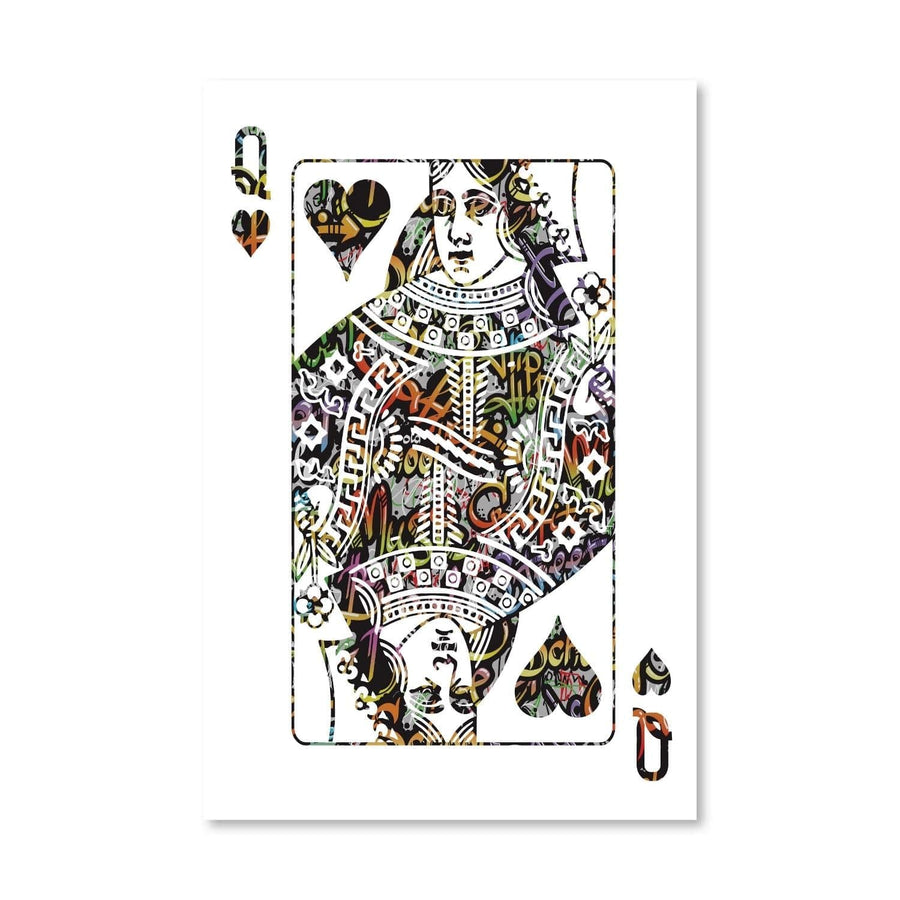 Queen of Hearts - Graffiti Canvas Art Clock Canvas