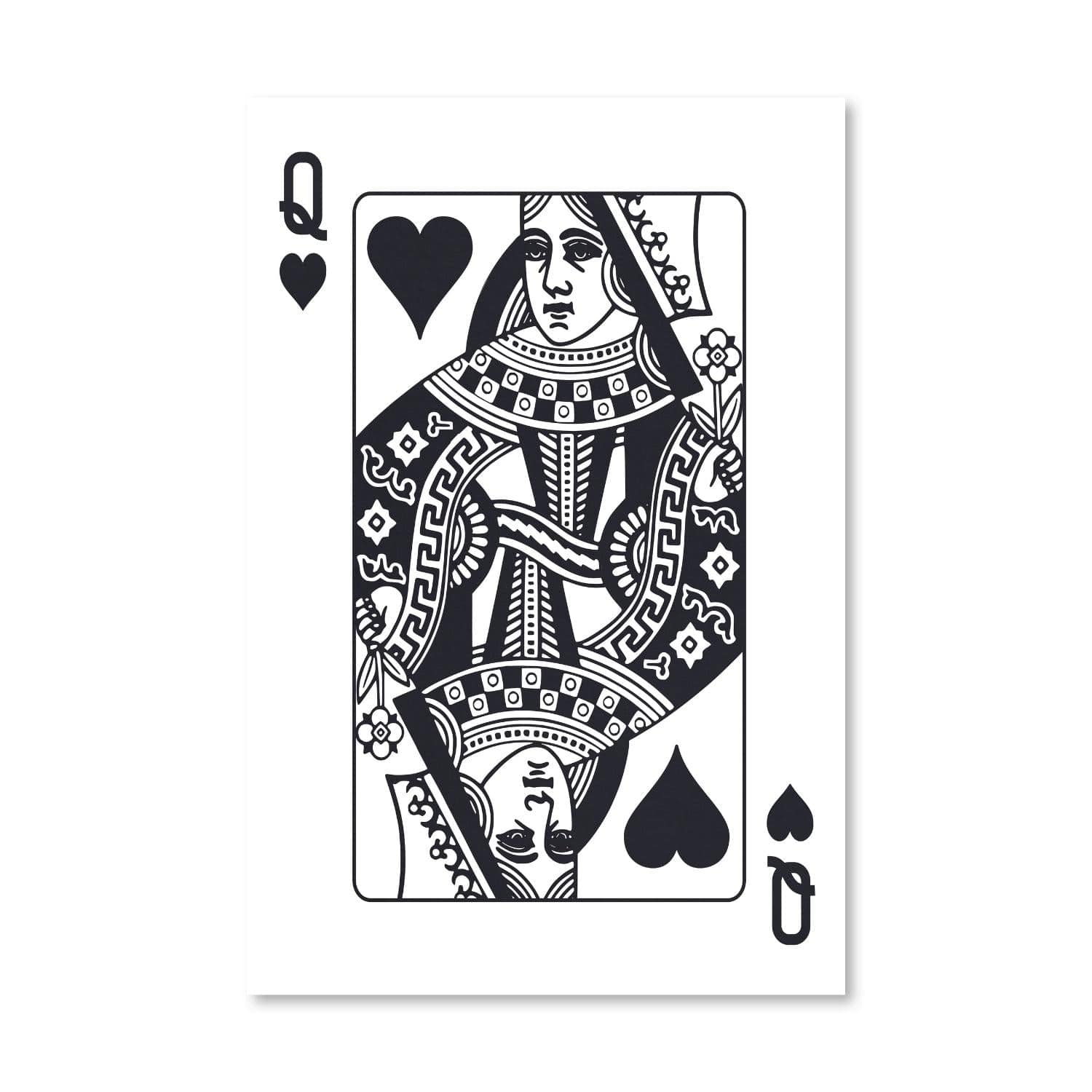 Queen of Hearts - White Canvas Art Clock Canvas
