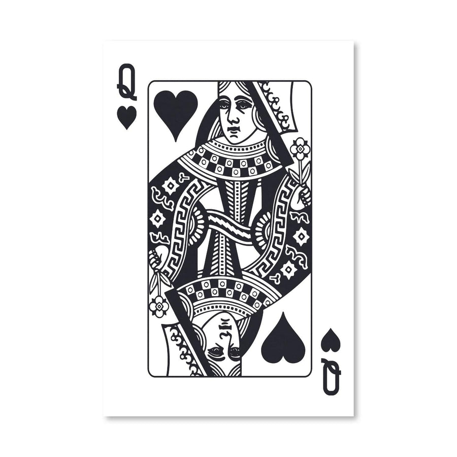 Queen of Hearts - White Canvas Art Clock Canvas