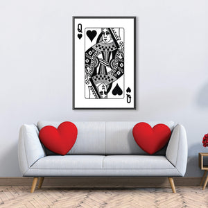 Queen of Hearts - White Clock Canvas