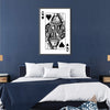 Queen of Hearts - White Clock Canvas