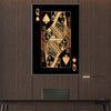 Queen of Spades - Gold Canvas Art Clock Canvas