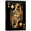 Queen of Spades - Gold Canvas Art 30 x 45cm / Standard Gallery Wrap Clock Canvas
