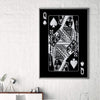 Queen of Spades - Silver Clock Canvas