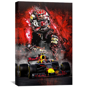Race in Red Canvas Art Clock Canvas