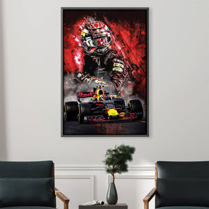 Race in Red Canvas Art 30 x 45cm / Unframed Canvas Print Clock Canvas