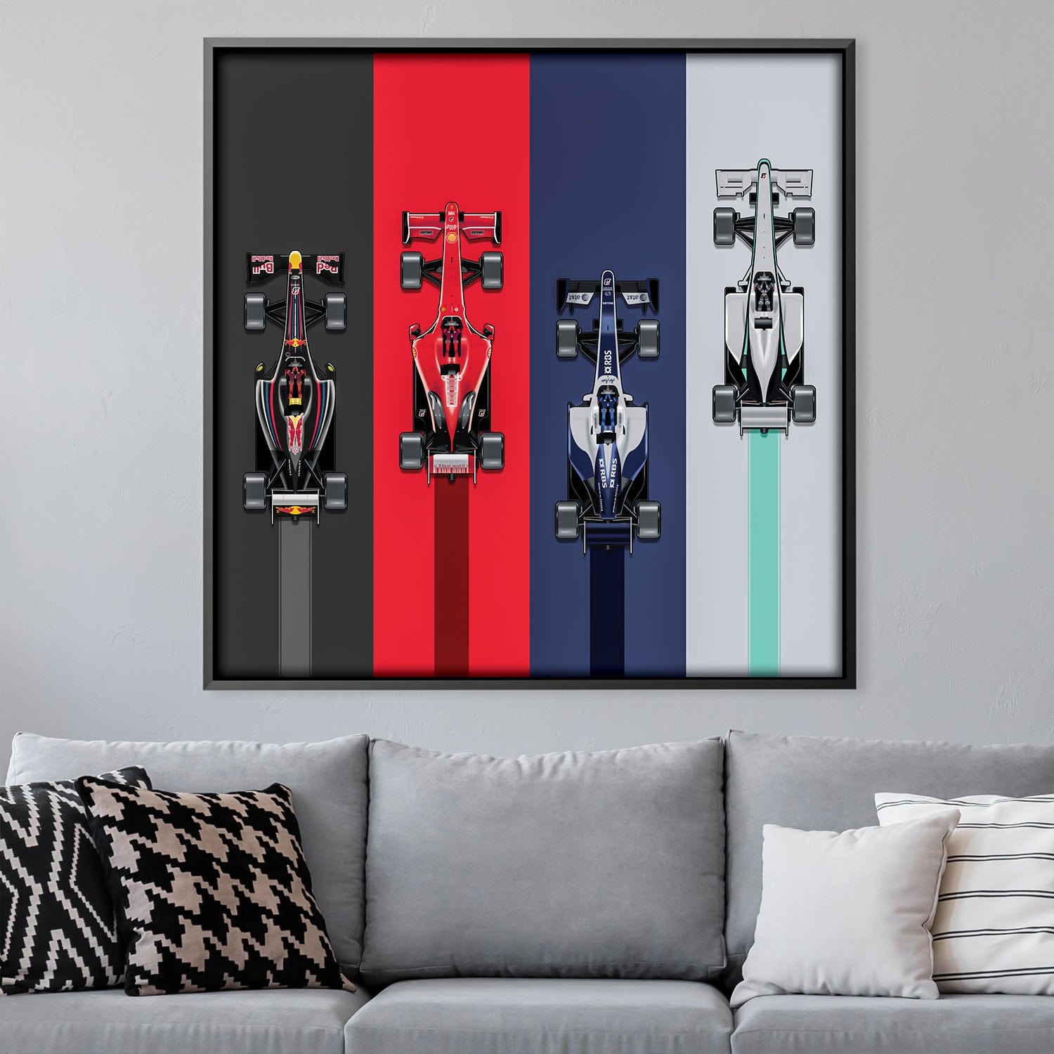 Race to the Finish Canvas Art 30 x 30cm / Unframed Canvas Print Clock Canvas