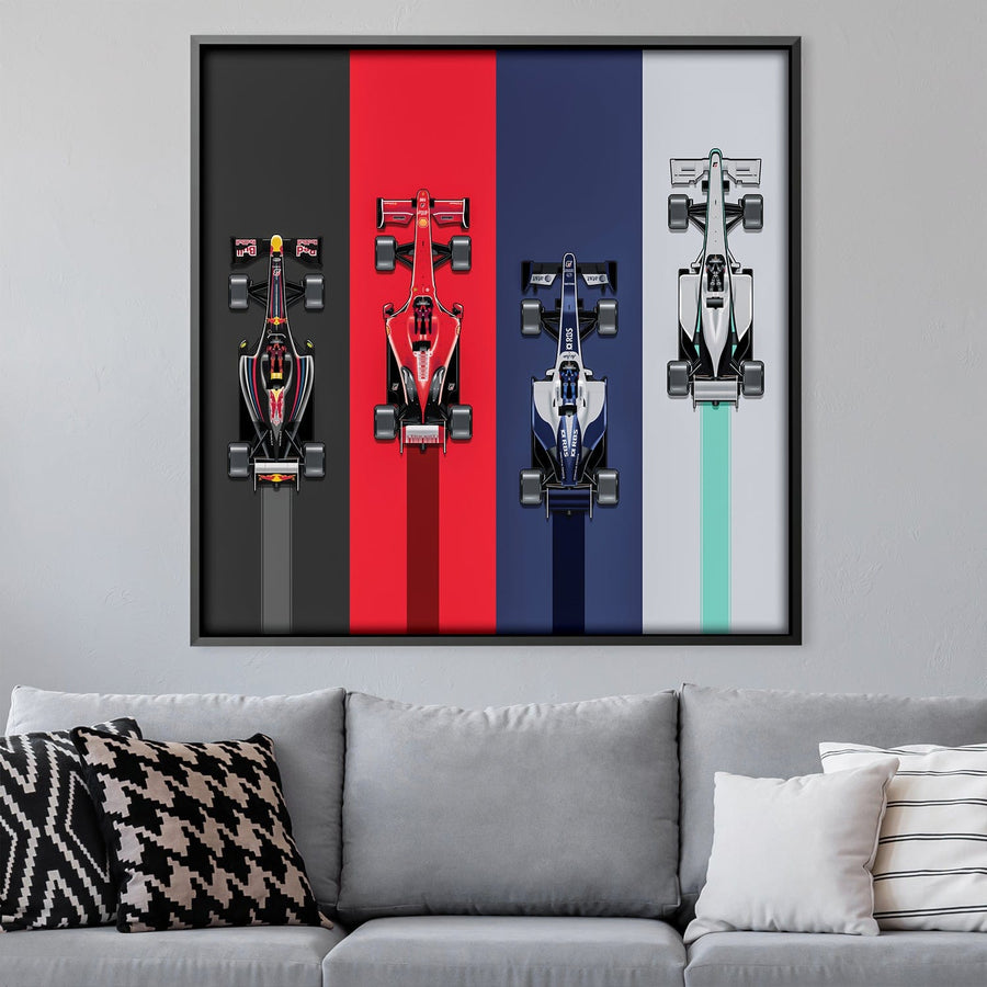 Race to the Finish Canvas Art 30 x 30cm / Unframed Canvas Print Clock Canvas