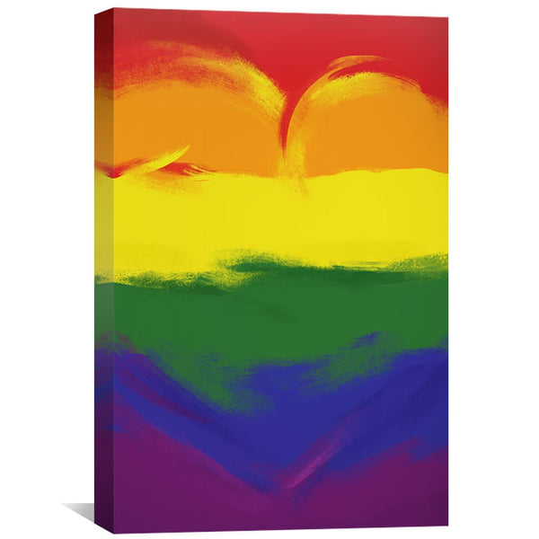 Rainbow Composition Canvas Art 30 x 45cm / Unframed Canvas Print Clock Canvas