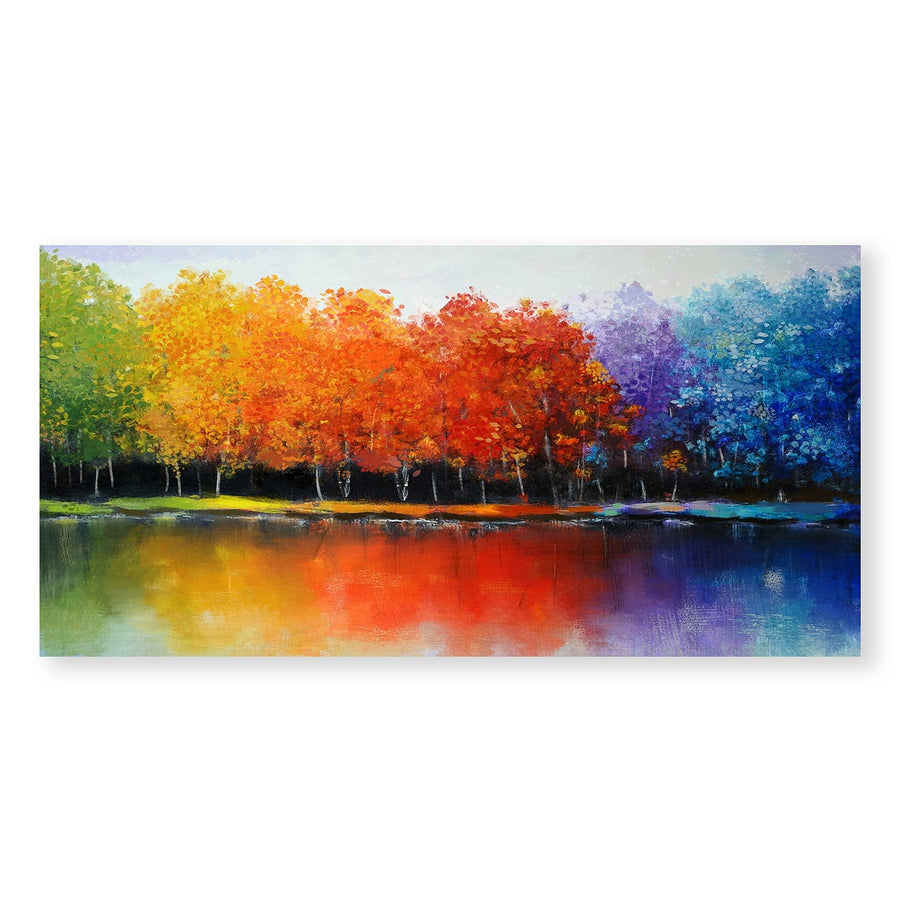 Rainbow Forest Canvas Art Clock Canvas