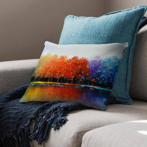 Rainbow Forest Cushion Cushion Cushion Landscape Clock Canvas