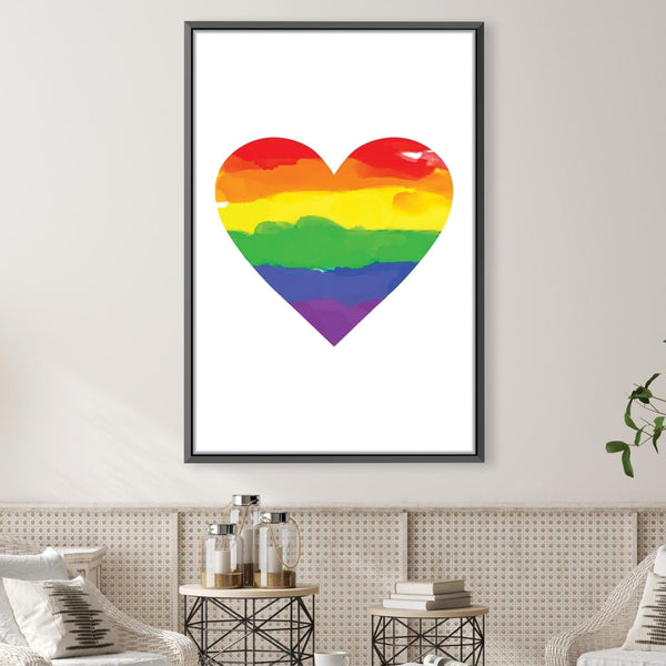Rainbow Heart Canvas Art Clock Canvas