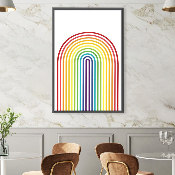 Rainbow Minimalism Canvas Art Clock Canvas